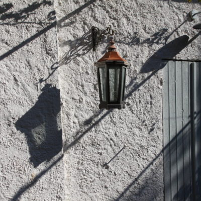 Shadows on old house
